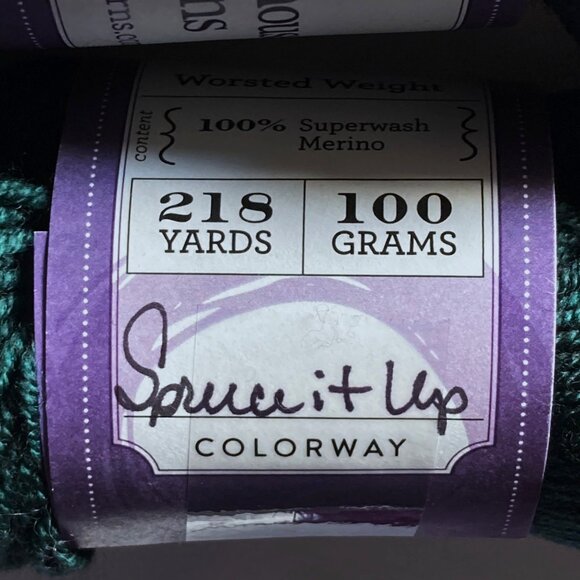 Lot of 3 Knothouse Yarns, Worsted, "Spruce It Up" Forrest Green Superwash Merino - Picture 3 of 5
